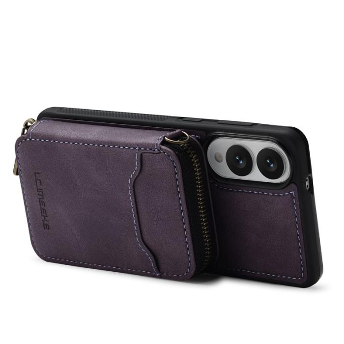 LC.imeeke - LC.IMEEKE L6 Samsung Galaxy S25 Edge Plånboksfodral Konstläder - Lila