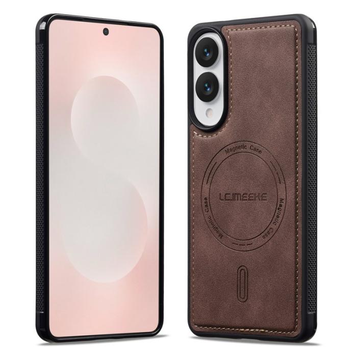 LC.imeeke - LC.IMEEKE L6 Samsung Galaxy S25 Edge Fodral PU Läder - Coffee