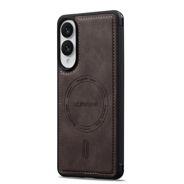 LC.imeeke - LC.IMEEKE L6 Samsung Galaxy S25 Edge Fodral PU Läder - Coffee