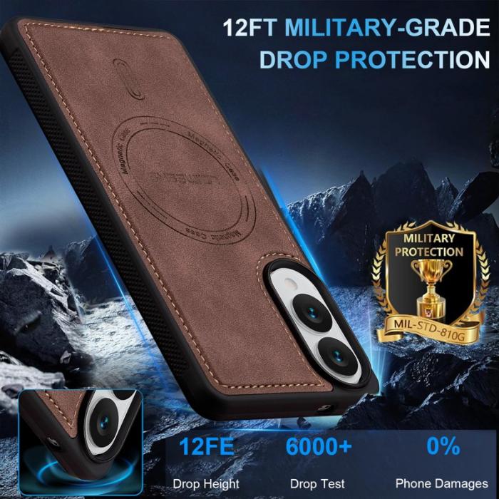 LC.imeeke - LC.IMEEKE L6 Samsung Galaxy S25 Edge Fodral PU Läder - Coffee