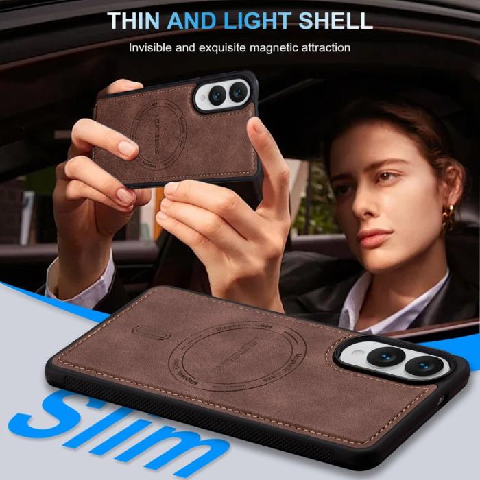 LC.imeeke - LC.IMEEKE L6 Samsung Galaxy S25 Edge Fodral PU Läder - Coffee