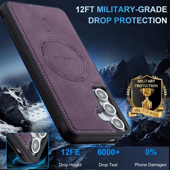 LC.imeeke - LC.IMEEKE L6 Samsung Galaxy S25 FE Fodral PU Läder - Lila