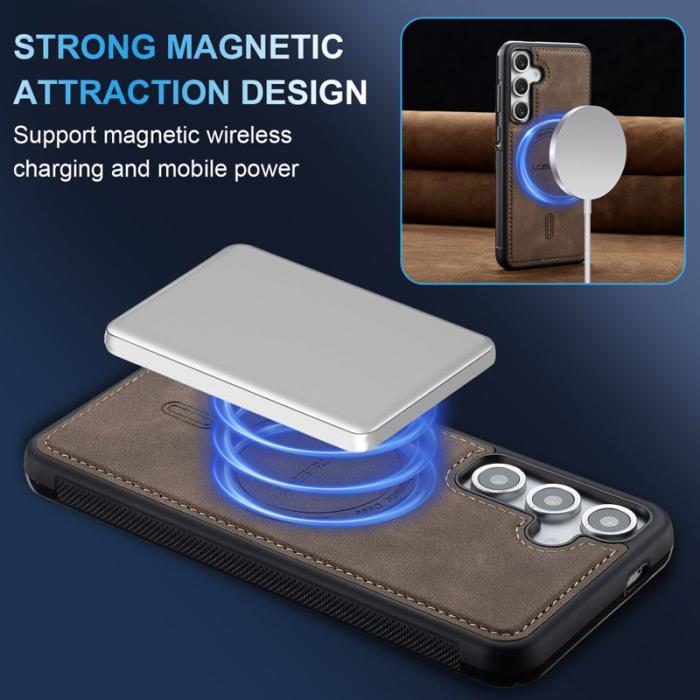 LC.imeeke - LC.IMEEKE L6 Samsung Galaxy S25 Fodral PU Läder - Coffee