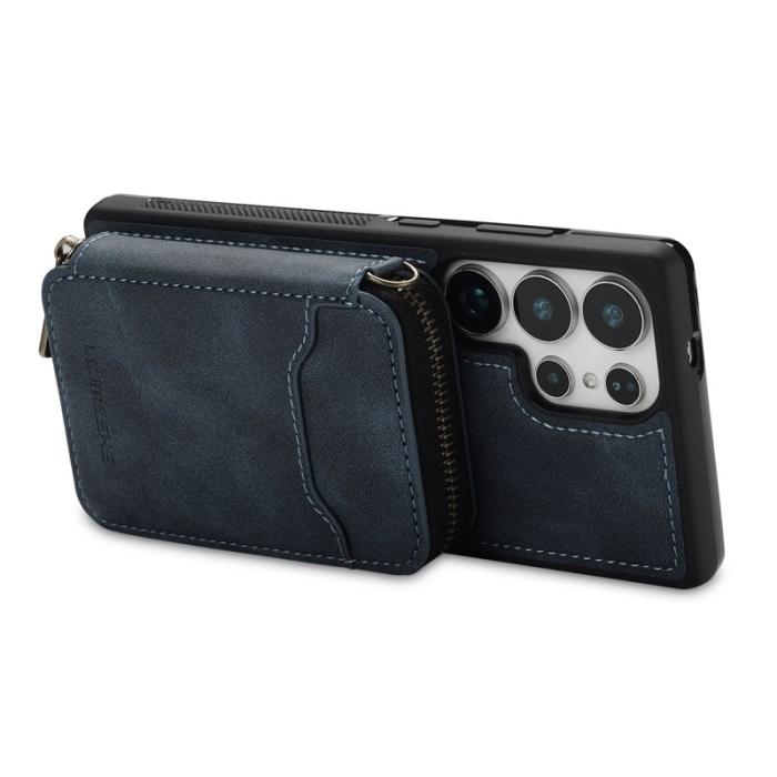 LC.imeeke - LC.IMEEKE L6 Samsung Galaxy S25 Ultra Fodral - Äkta läder - Blå