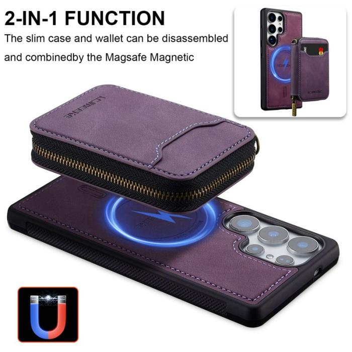 LC.imeeke - LC.IMEEKE L6 Samsung Galaxy S25 Ultra Fodral - Läder - Lila