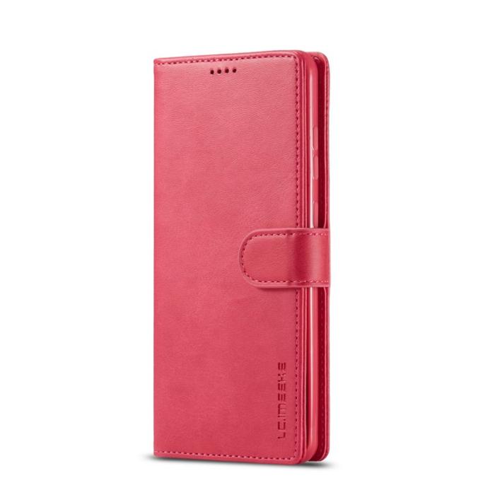 LC.imeeke - LC.IMEEKE Leather Wallet Stand Fodral för Samsung Galaxy S20 Plus - Rosa