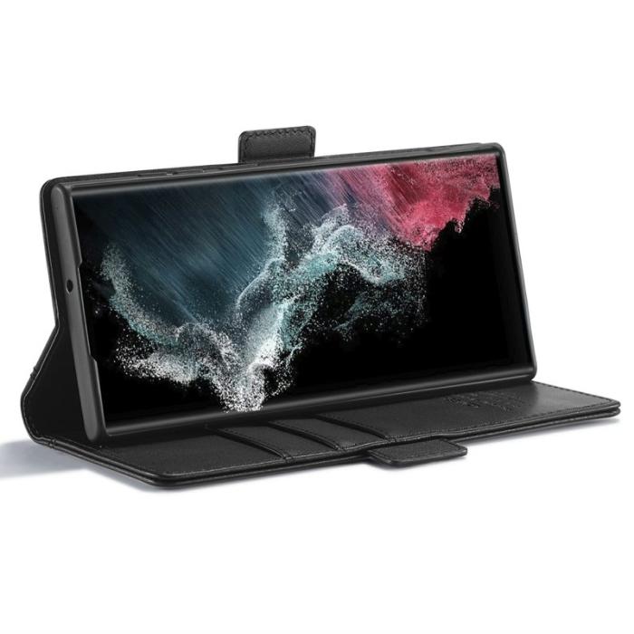 LC.imeeke - LC.IMEEKE Magnetic Fodral Samsung Galaxy S24 Ultra PU Läder - Svart