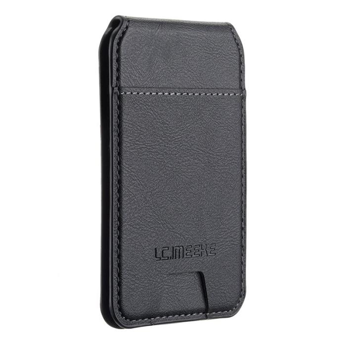 LC.imeeke - LC.IMEEKE Magnetiskt kortfodral RFID-skydd Äkta läder - Svart