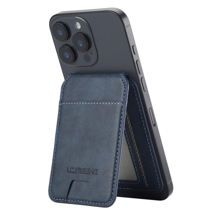 LC.imeeke - LC.IMEEKE Magnetiskt kortfodral RFID-skydd i läder - Blå