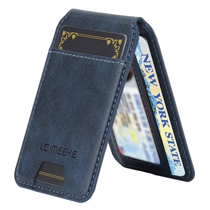 LC.imeeke - LC.IMEEKE Magnetiskt kortfodral RFID-skydd i läder - Blå