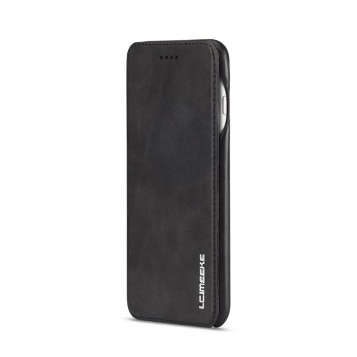 LC.imeeke - LC.IMEEKE Retro Fodral för iPhone 8 Plus/7 Plus - Äkta läder - Svart