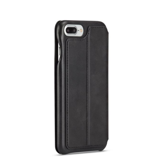 LC.imeeke - LC.IMEEKE Retro Fodral för iPhone 8 Plus/7 Plus - Äkta läder - Svart