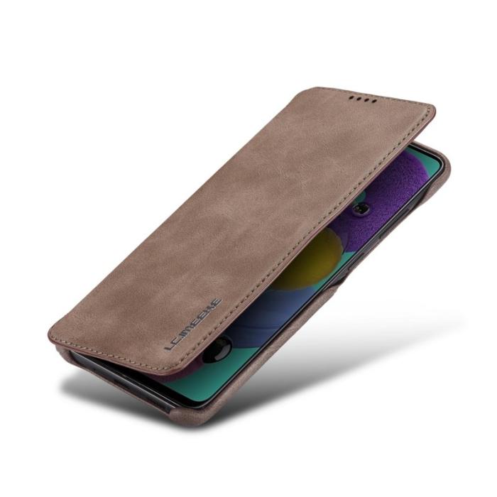 LC.imeeke - LC.IMEEKE Retro Fodral i Äkta Läder för Samsung Galaxy A71 - Kaffe