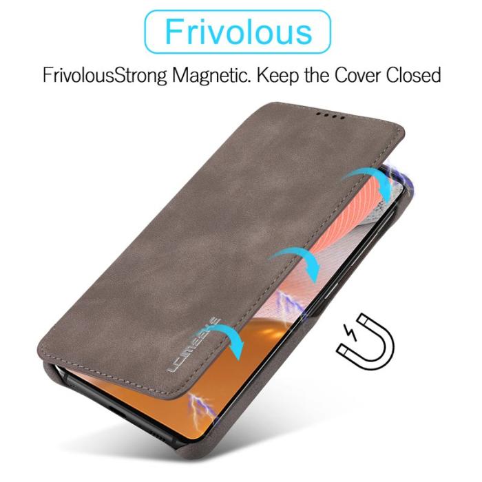 LC.imeeke - LC.IMEEKE Retro Style Fodral Äkta läder - Grå