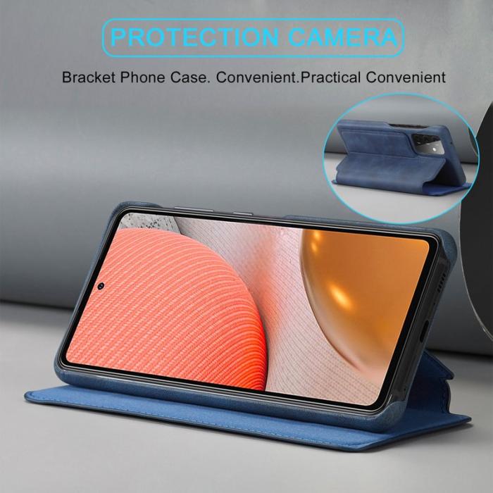 LC.imeeke - LC.IMEEKE Retro Style Fodral i Äkta Läder - Blå