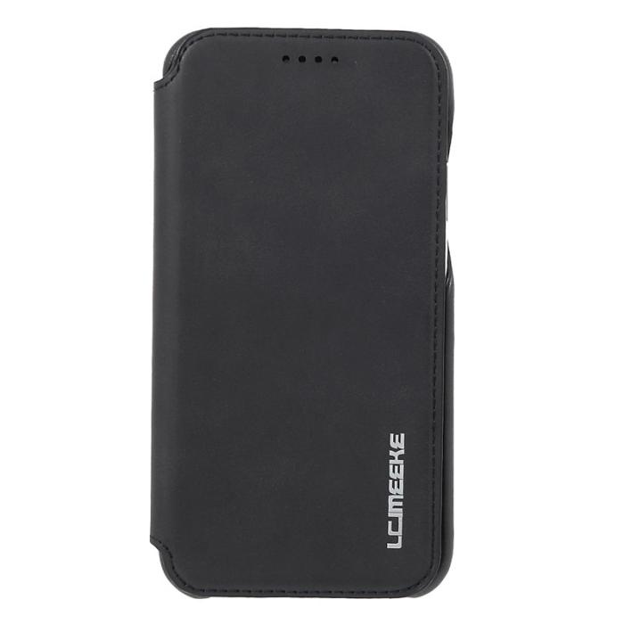 LC.imeeke - LC.IMEEKE Retro Style Fodral i Äkta Läder för iPhone XR - Svart