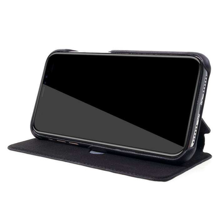 LC.imeeke - LC.IMEEKE Retro Style Fodral i Äkta Läder för iPhone XR - Svart