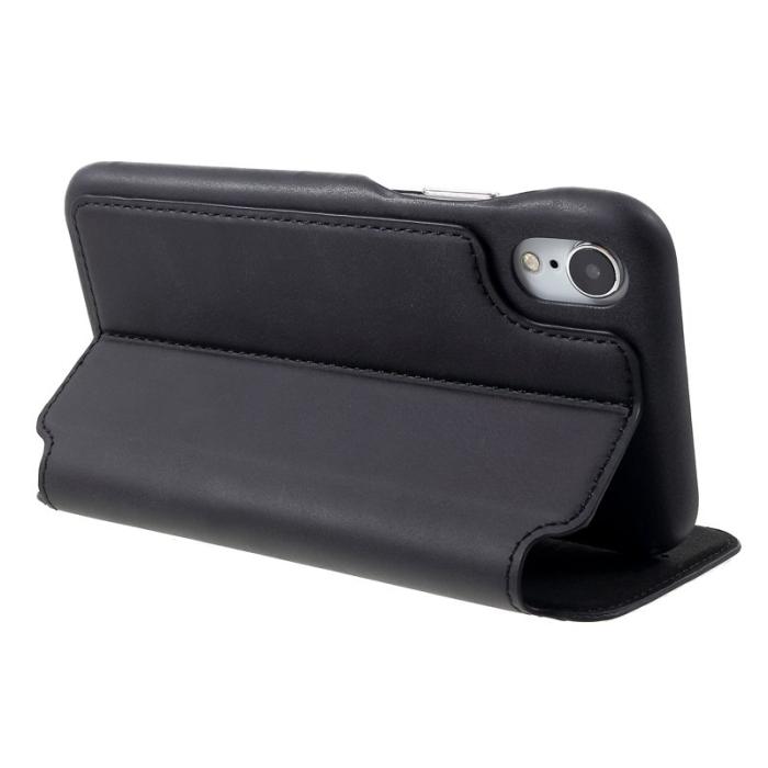 LC.imeeke - LC.IMEEKE Retro Style Fodral i Äkta Läder för iPhone XR - Svart