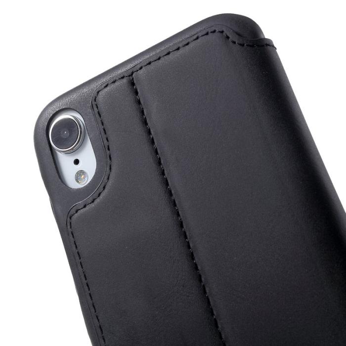 LC.imeeke - LC.IMEEKE Retro Style Fodral i Äkta Läder för iPhone XR - Svart