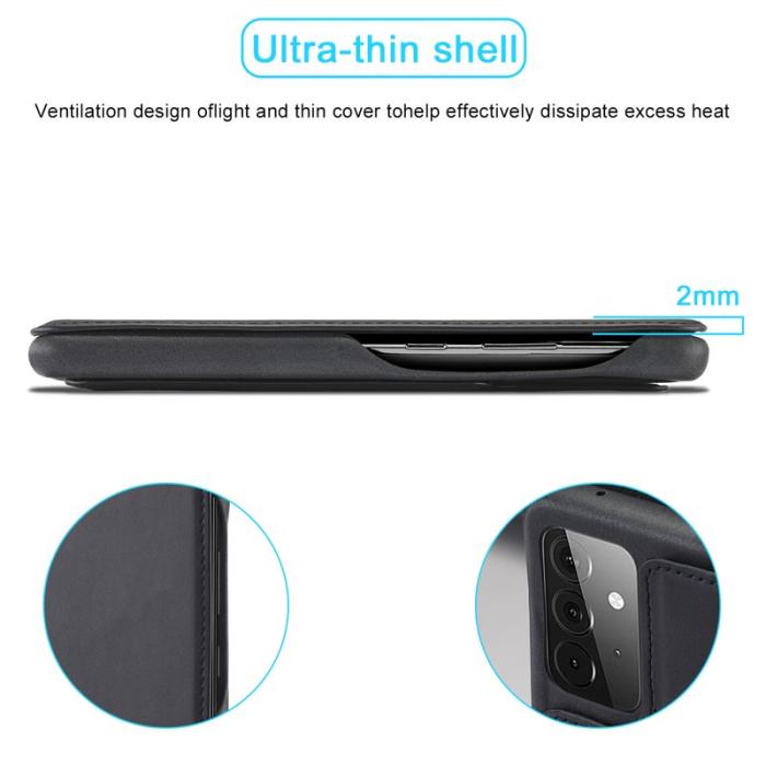 LC.imeeke - LC.IMEEKE Retro Style Fodral i Äkta läder - Svart