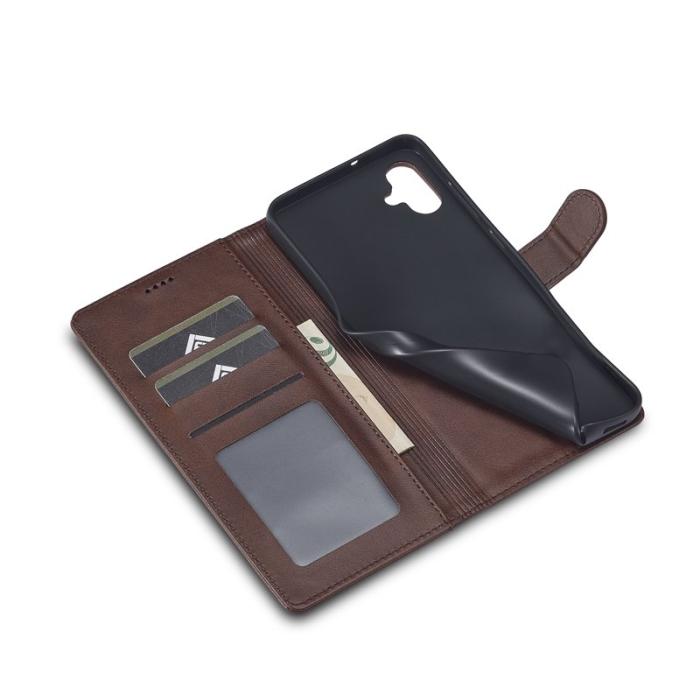 LC.imeeke - LC.IMEEKE Samsung Galaxy A06 Fodral PU Läder - Brun