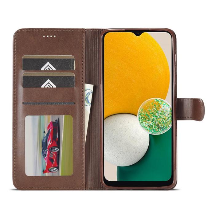 LC.imeeke - LC.IMEEKE Samsung Galaxy A13 Fodral PU Läder - Mörkbrun
