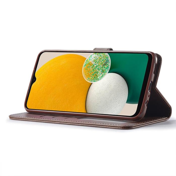 LC.imeeke - LC.IMEEKE Samsung Galaxy A14 5G Fodral Äkta läder - Brun