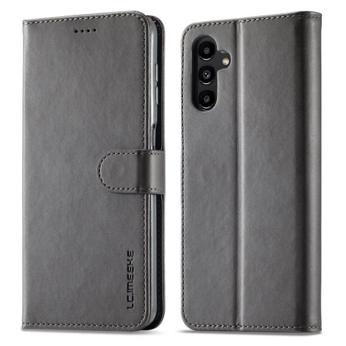 LC.imeeke - LC.IMEEKE Samsung Galaxy A14 5G Fodral - Äkta läder - Grå
