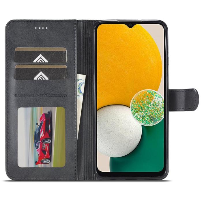 LC.imeeke - LC.IMEEKE Samsung Galaxy A14 5G Fodral - Äkta läder - Svart