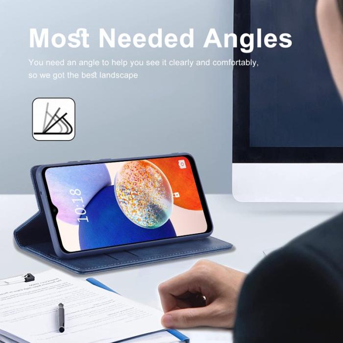 LC.imeeke - LC.IMEEKE Samsung Galaxy A14 Fodral PU Läder - Blå