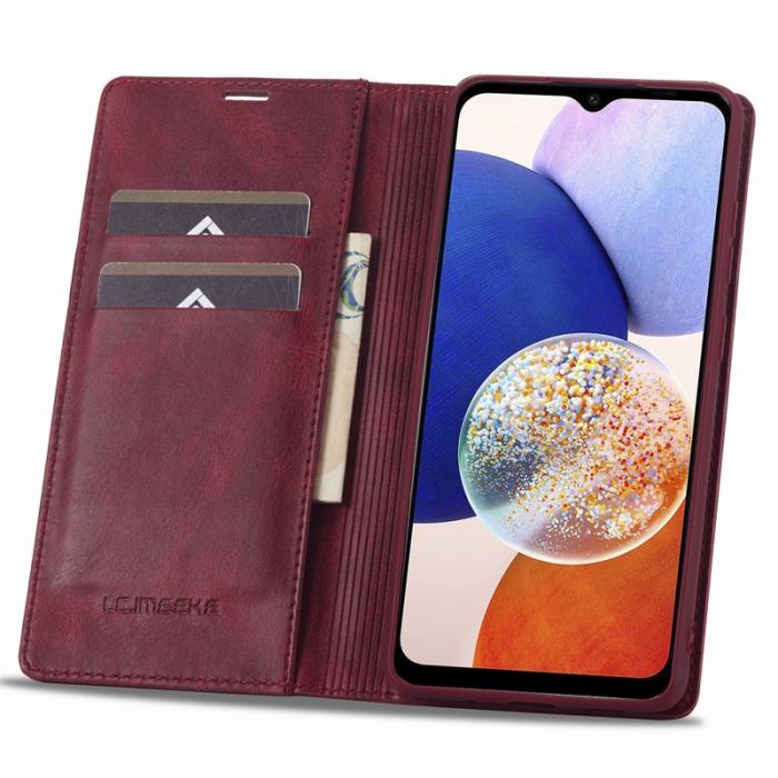LC.imeeke - LC.IMEEKE Samsung Galaxy A14 Fodral PU Läder - Röd