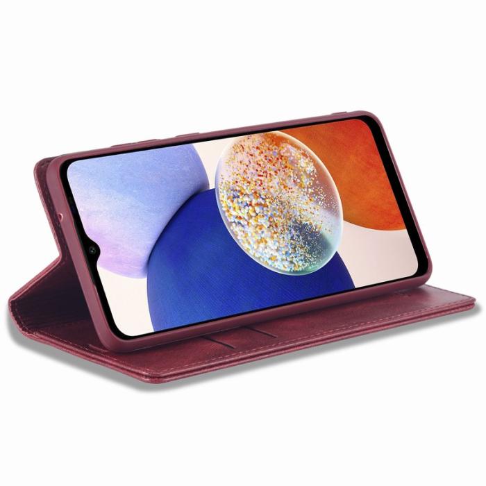 LC.imeeke - LC.IMEEKE Samsung Galaxy A14 Fodral PU Läder - Röd