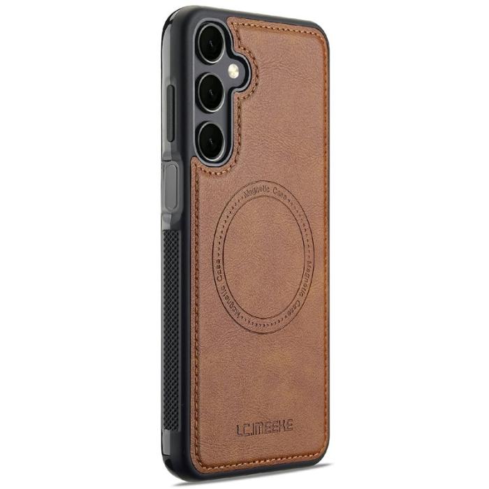 LC.imeeke - LC.IMEEKE Samsung Galaxy A16 Fodral Äkta läder - Brun