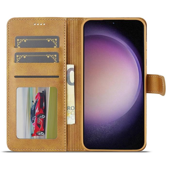 LC.imeeke - LC.IMEEKE Samsung Galaxy A16 Fodral Äkta läder - Gul