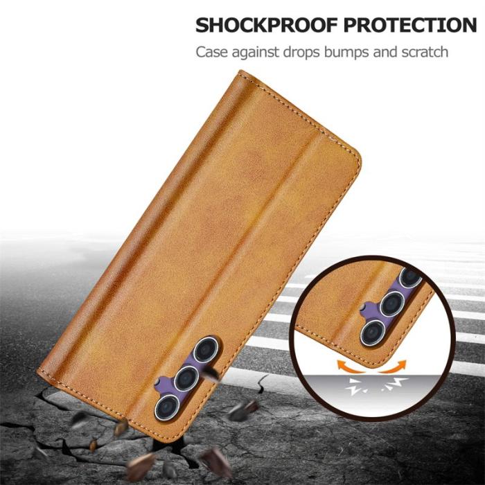 LC.imeeke - LC.IMEEKE Samsung Galaxy A16 Fodral Äkta läder - Gul