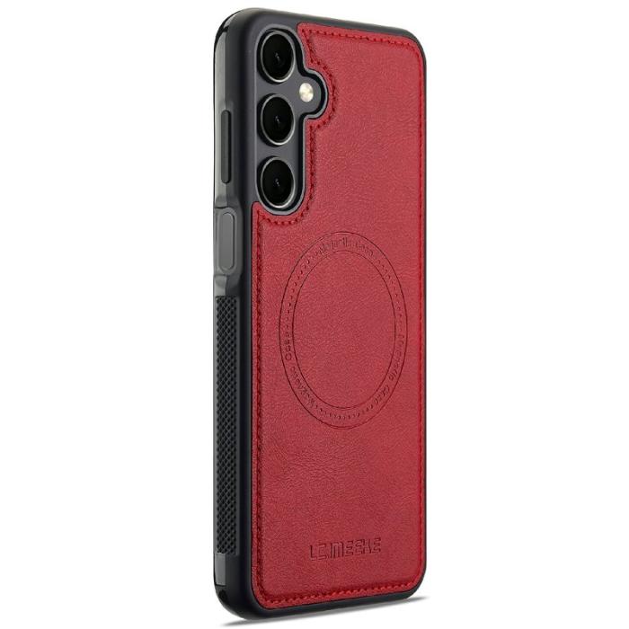 LC.imeeke - LC.IMEEKE Samsung Galaxy A16 Fodral Äkta läder - Röd