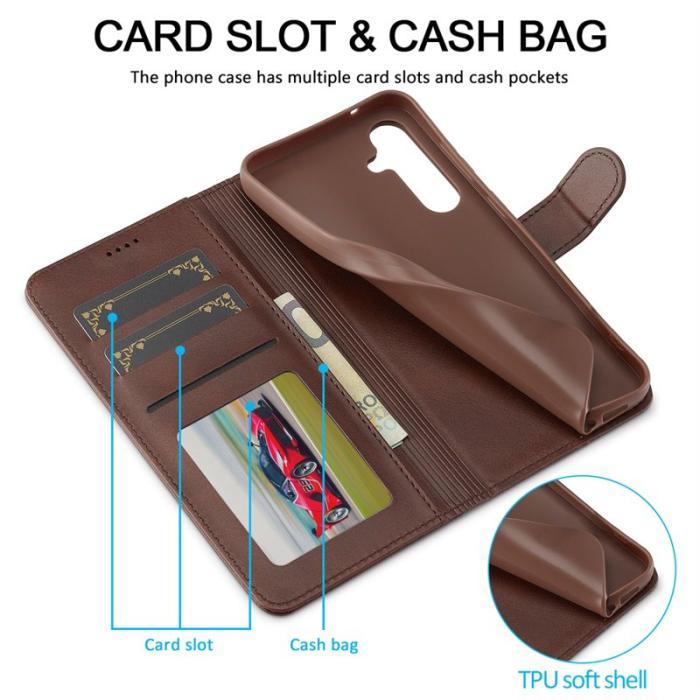 LC.imeeke - LC.IMEEKE Samsung Galaxy A16 Fodral PU Läder - Brun