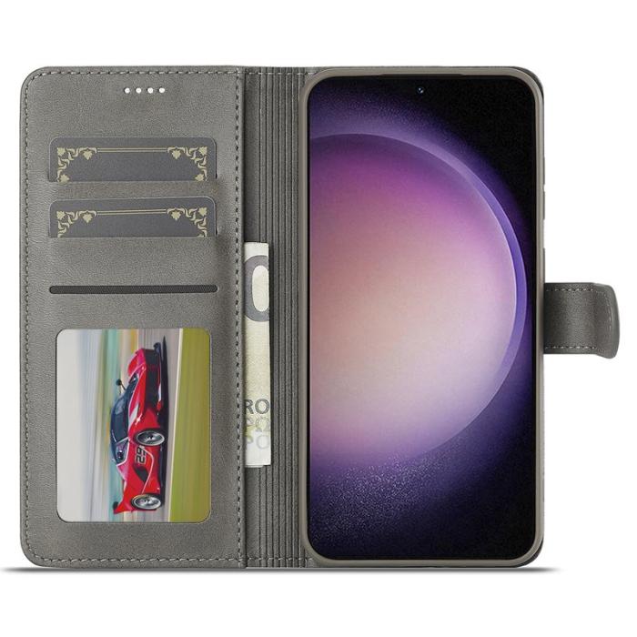 LC.imeeke - LC.IMEEKE Samsung Galaxy A16 Fodral PU-läder - Grå