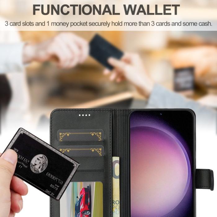 LC.imeeke - LC.IMEEKE Samsung Galaxy A16 Fodral PU Läder - Svart