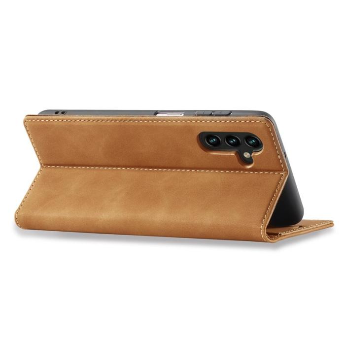 LC.imeeke - LC.IMEEKE Samsung Galaxy A16 Fodral TPU+PU Flip - Brun