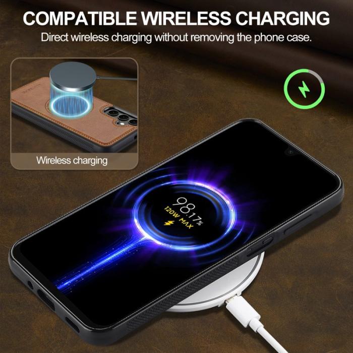 LC.imeeke - LC.IMEEKE Samsung Galaxy A17 5G Fodral Äkta läder - Brun