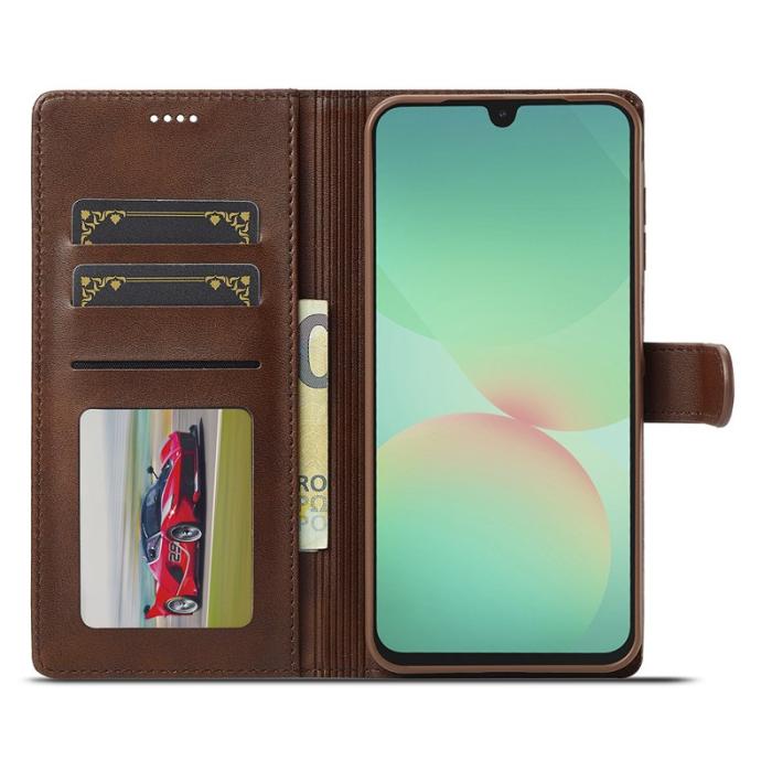 LC.imeeke - LC.IMEEKE Samsung Galaxy A17 Plånboksfodral Konstläder - Brun