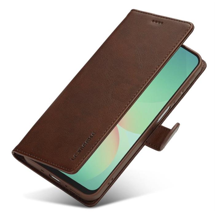 LC.imeeke - LC.IMEEKE Samsung Galaxy A17 Plånboksfodral Konstläder - Brun