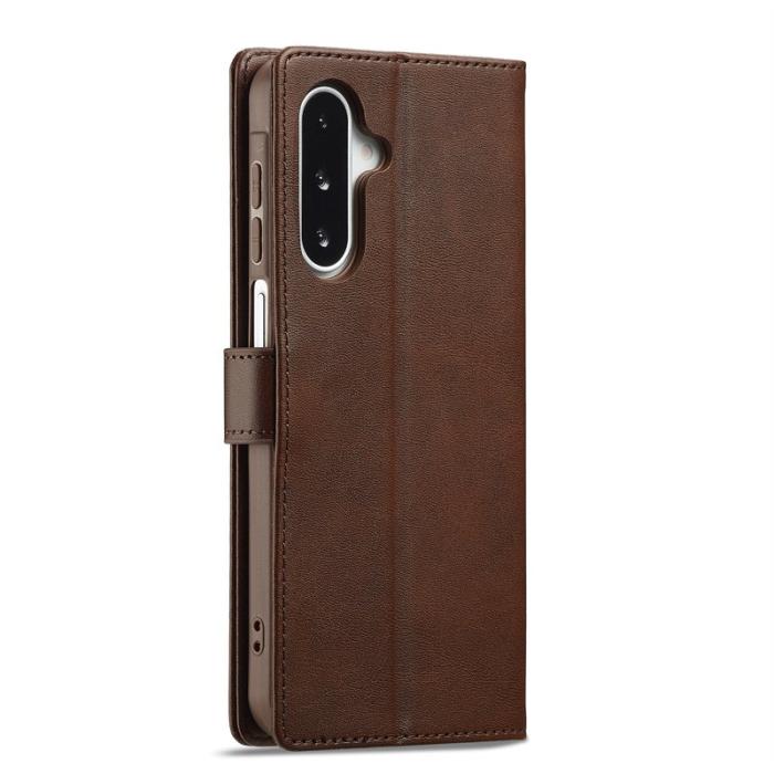 LC.imeeke - LC.IMEEKE Samsung Galaxy A17 Plånboksfodral Konstläder - Brun