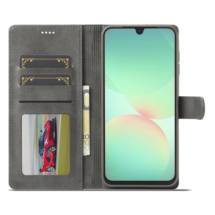 LC.imeeke - LC.IMEEKE Samsung Galaxy A17 Plånboksfodral Konstläder - Grå