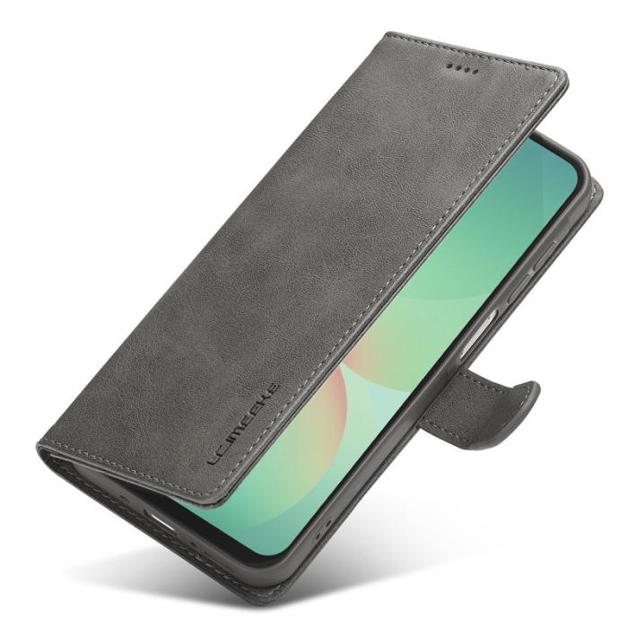 LC.imeeke - LC.IMEEKE Samsung Galaxy A17 Plånboksfodral Konstläder - Grå