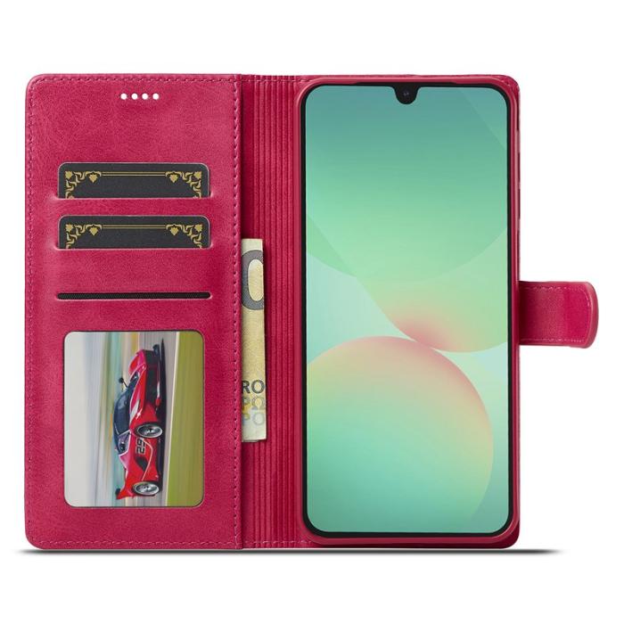 LC.imeeke - LC.IMEEKE Samsung Galaxy A17 Plånboksfodral Konstläder - Rosa