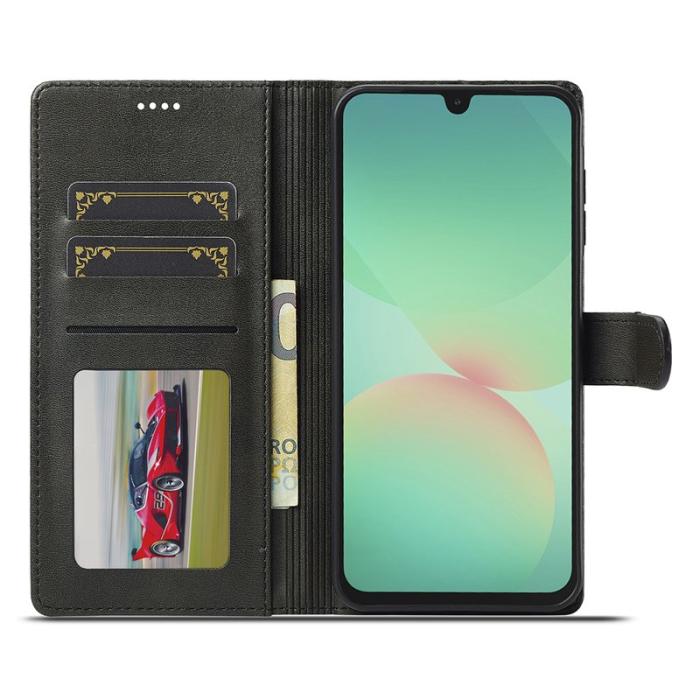 LC.imeeke - LC.IMEEKE Samsung Galaxy A17 Plånboksfodral Konstläder - Svart