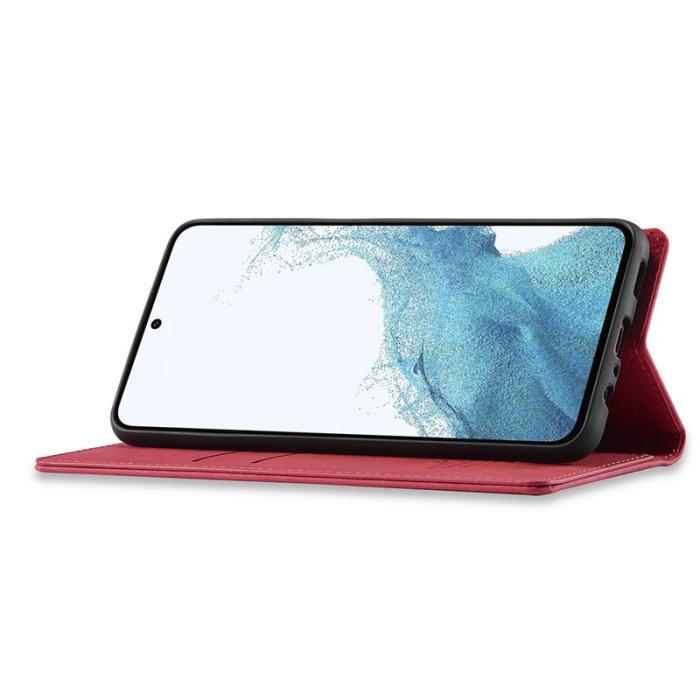 LC.imeeke - LC.IMEEKE Samsung Galaxy A17 Fodral Wallet Mikrofiber - Röd