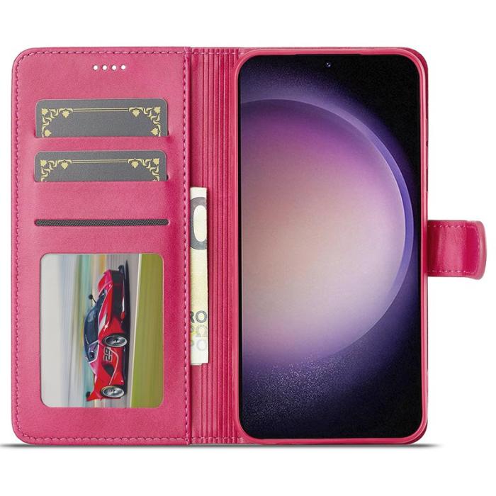 LC.imeeke - LC.IMEEKE Samsung Galaxy A26 5G Fodral - Äkta läder - Rosa